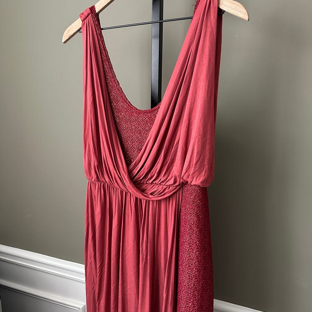 Free People Eleanore Draped Asymmetrical Mini Dress Small Red - Picture 3 of 5